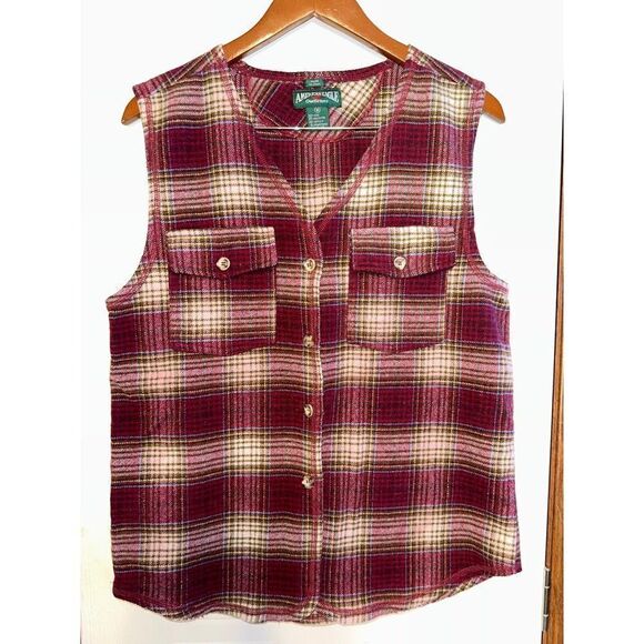 American Eagle Outfitters Vest Vintage Plaid Wool Blend Made in Italy  Size Med - Picture 1 of 9